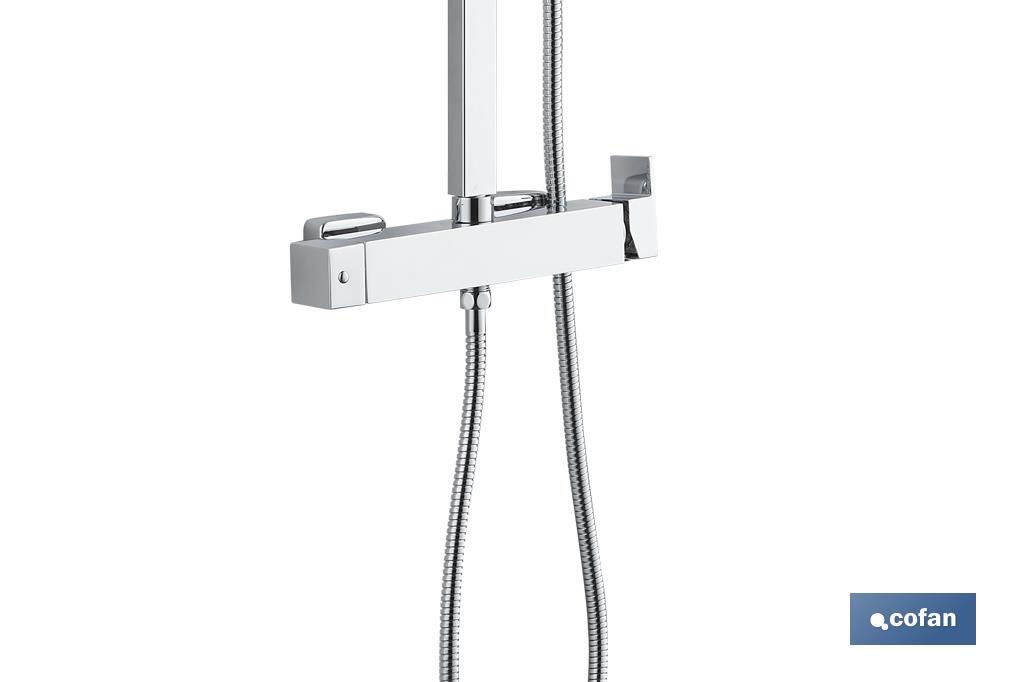 COLUMNA DE DUCHA MONOMANDO DISEÑO CUADRADO 90-1.40 CM