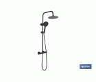Columna de Ducha Extensible con Grifo Termostático | Grifería con acabado Negro Mate