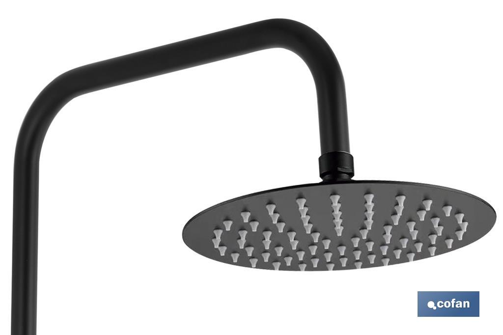 COLUMNA DE DUCHA NEGRA CON GRIFO TERMOSTATICO 90-1,40 CM