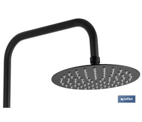 COLUMNA DE DUCHA NEGRA CON GRIFO TERMOSTATICO 90-1,40 CM