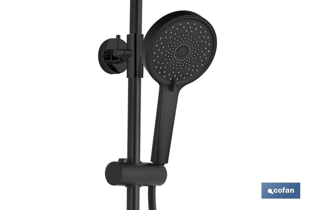 COLUMNA DE DUCHA NEGRA CON GRIFO TERMOSTATICO 90-1,40 CM