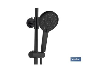 COLUMNA DE DUCHA NEGRA CON GRIFO TERMOSTATICO 90-1,40 CM
