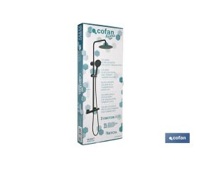 COLUMNA DE DUCHA NEGRA CON GRIFO TERMOSTATICO 90-1,40 CM