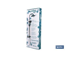 COLUMNA DE DUCHA NEGRA CON GRIFO TERMOSTATICO 90-1,40 CM