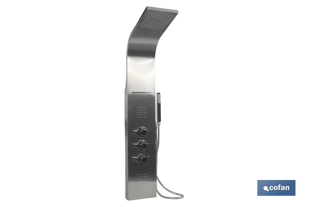 PANEL DE DUCHA ACERO INOXIDABLE ACABADO CEPILLADO 4 FUNCIONES 1.29 X 22,3 CM