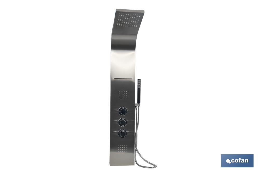 PANEL DE DUCHA ACERO INOXIDABLE ACABADO CEPILLADO 4 FUNCIONES 1.29 X 22,3 CM