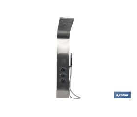 PANEL DE DUCHA ACERO INOXIDABLE ACABADO CEPILLADO 4 FUNCIONES 1.29 X 22,3 CM