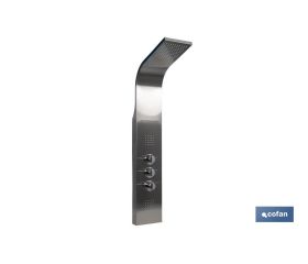 PANEL DE DUCHA ACERO INOXIDABLE ACABADO CEPILLADO 4 FUNCIONES 1.29 X 22,3 CM