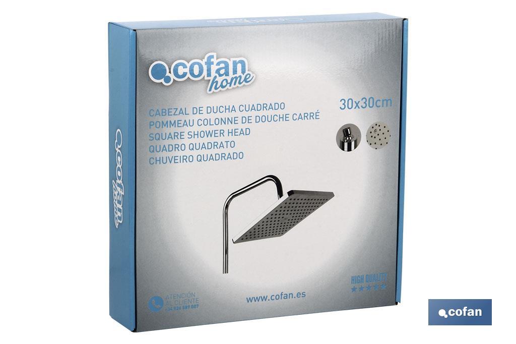 CABEZAL DUCHA CUADRADO LATÓN 300 X 300 MM