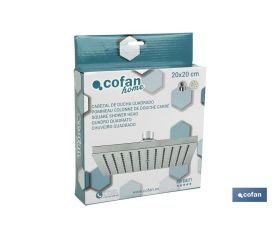 CABEZAL DUCHA CUADRADO LATÓN 200 X 200 MM