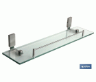 Estante de Vidrio y Acero Inoxidable 304 Satinado | Modelo Madeira | Medida 63 x 16 x 7 cm