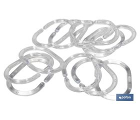 Anillas para Cortinas de Baño | Pack de 12 anillas | Anillas Transparentes