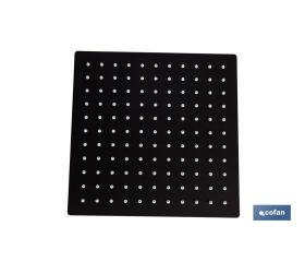 CABEZAL DE DUCHA CUADRADO EXTRAFINO DE ACERO INOXIDABLE 304 NEGRO MATE 24,5 X 24,5 CM