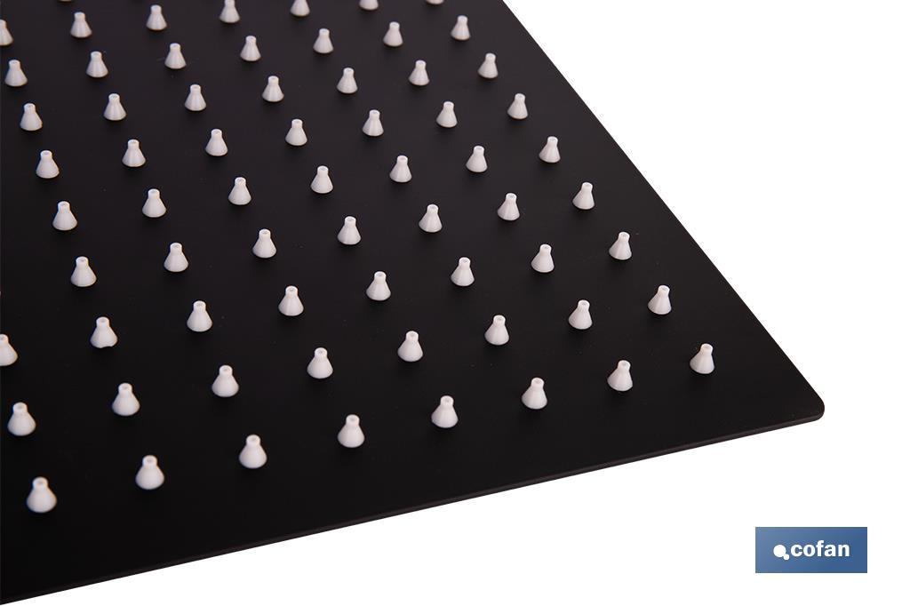 CABEZAL DE DUCHA CUADRADO EXTRAFINO DE ACERO INOXIDABLE 304 NEGRO MATE 24,5 X 24,5 CM