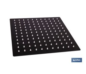 CABEZAL DE DUCHA CUADRADO EXTRAFINO DE ACERO INOXIDABLE 304 NEGRO MATE 24,5 X 24,5 CM