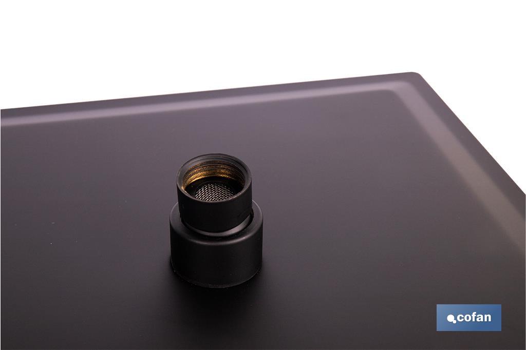 CABEZAL DE DUCHA CUADRADO EXTRAFINO DE ACERO INOXIDABLE 304 NEGRO MATE 24,5 X 24,5 CM