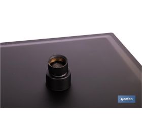 CABEZAL DE DUCHA CUADRADO EXTRAFINO DE ACERO INOXIDABLE 304 NEGRO MATE 24,5 X 24,5 CM