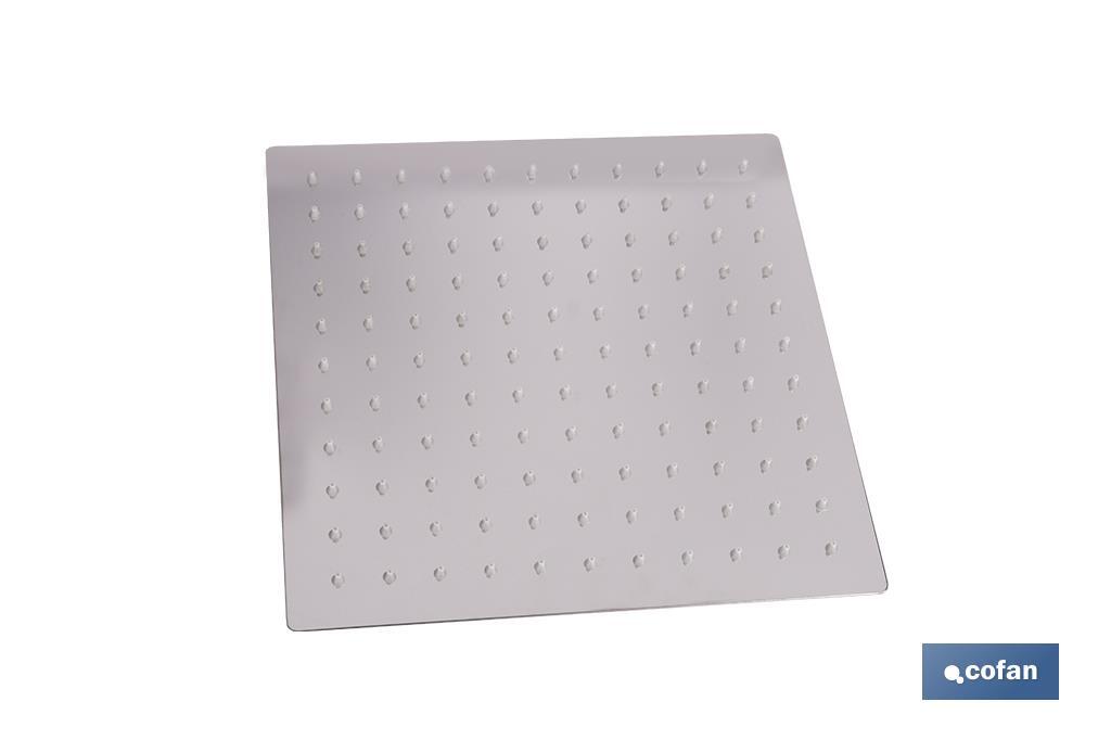 CABEZAL DE DUCHA CUADRADO EXTRAFINO DE ACERO INOXIDABLE 304 24,5 X 24,5 CM