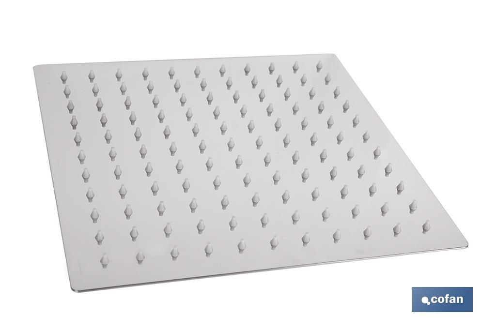 CABEZAL DE DUCHA CUADRADO EXTRAFINO DE ACERO INOXIDABLE 304 24,5 X 24,5 CM