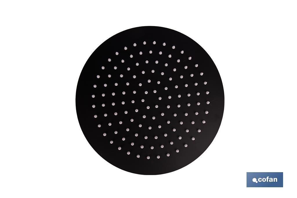 CABEZAL DE DUCHA REDONDO EXTRAFINO DE ACERO INOXIDABLE 304 NEGRO MATE Ø24,5 CM