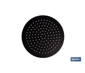 CABEZAL DE DUCHA REDONDO EXTRAFINO DE ACERO INOXIDABLE 304 NEGRO MATE Ø24,5 CM