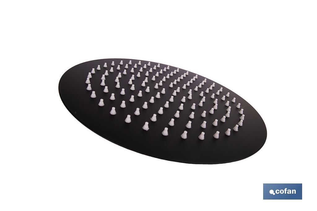 CABEZAL DE DUCHA REDONDO EXTRAFINO DE ACERO INOXIDABLE 304 NEGRO MATE Ø24,5 CM