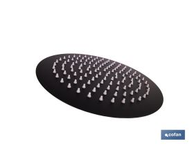 CABEZAL DE DUCHA REDONDO EXTRAFINO DE ACERO INOXIDABLE 304 NEGRO MATE Ø24,5 CM
