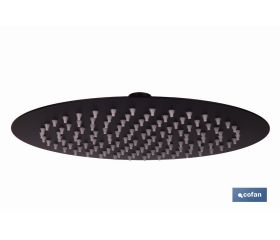 Cabezal de ducha redondo orientable | Diseño extrafino | Tecnología antical | Medidas: Ø24,5 cm | Disponible en acabado negro mate y en acero inoxidable