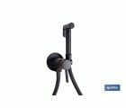 Ducha higiénica para inodoro | Grifo de bidé empotrado | Agua fría y caliente | Manguera incluida | Disponible en acabado negro y cromado