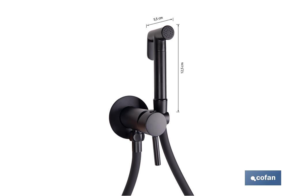 DUCHA HIGIÉNICA PARA INODORO AGUA FRÍA Y CALIENTE COLOR NEGRO 13 X 7,5 X 10 CM