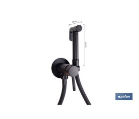 DUCHA HIGIÉNICA PARA INODORO AGUA FRÍA Y CALIENTE COLOR NEGRO 13 X 7,5 X 10 CM