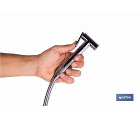 DUCHA HIGIÉNICA PARA INODORO AGUA FRÍA Y CALIENTE COLOR INOX 13 X 7,5 X 10 CM