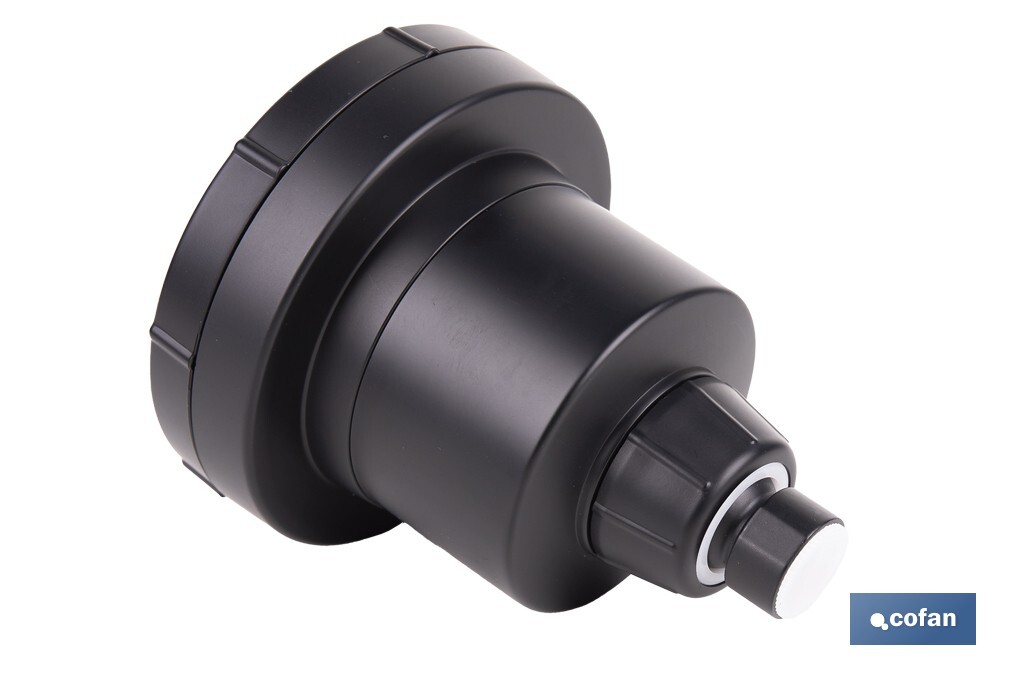 ROCIADOR DE DUCHA CON 15 FILTROS COLOR NEGRO 11,5 X 13,5 CM