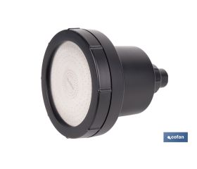 ROCIADOR DE DUCHA CON 15 FILTROS COLOR NEGRO 11,5 X 13,5 CM