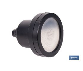 ROCIADOR DE DUCHA CON 15 FILTROS COLOR NEGRO 11,5 X 13,5 CM