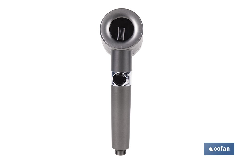 MANGO DE DUCHA CON TRES FUNCIONES, FILTRO Y AHORRO DE AGUA GRIS ANTRACITA