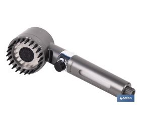 MANGO DE DUCHA CON TRES FUNCIONES, FILTRO Y AHORRO DE AGUA GRIS ANTRACITA