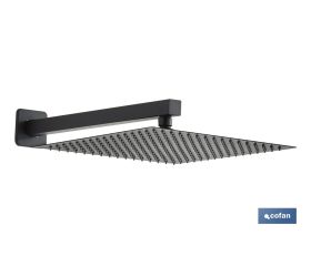 CONJUNTO DE DUCHA EMPOTRADA MONOMANDO CUADRADA NEGRO MATE