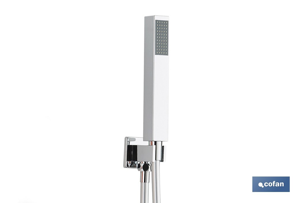 CONJUNTO DE DUCHA EMPOTRADA MONOMANDO CUADRADA CROMADA