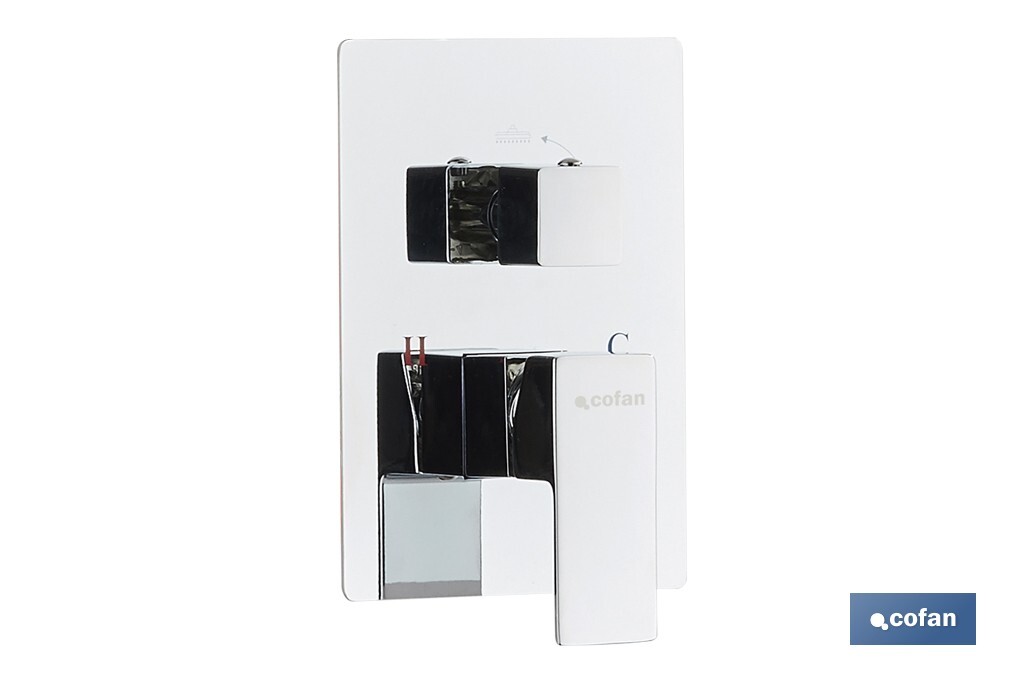 CONJUNTO DE DUCHA EMPOTRADA MONOMANDO CUADRADA CROMADA