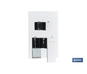 CONJUNTO DE DUCHA EMPOTRADA MONOMANDO CUADRADA CROMADA