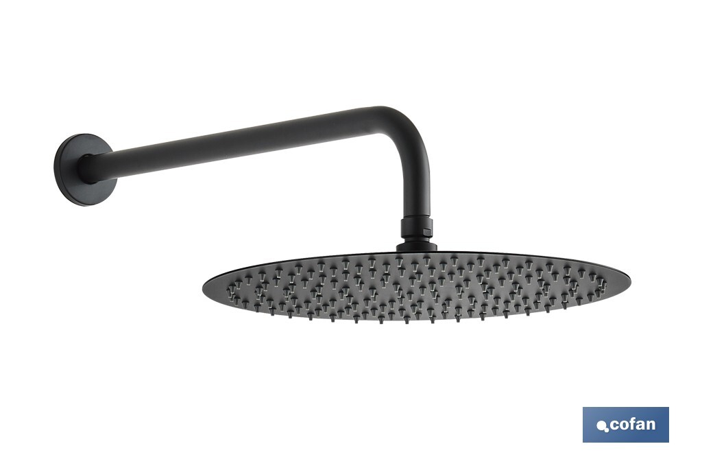 CONJUNTO DE DUCHA EMPOTRADA MONOMANDO REDONDA NEGRO MATE