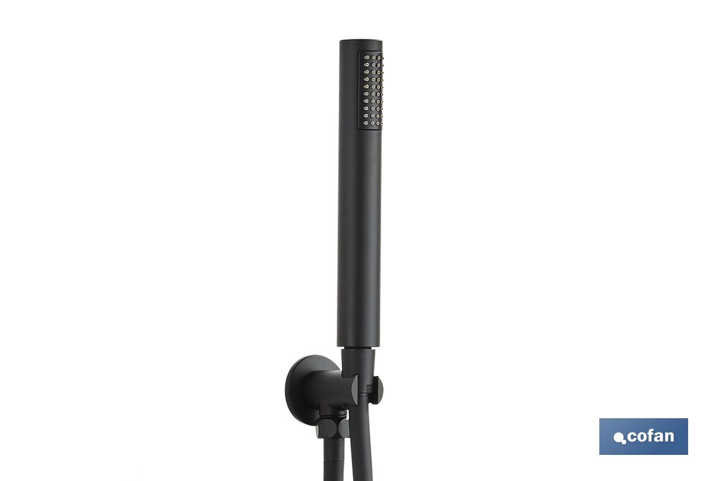 CONJUNTO DE DUCHA EMPOTRADA MONOMANDO REDONDA NEGRO MATE