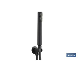 CONJUNTO DE DUCHA EMPOTRADA MONOMANDO REDONDA NEGRO MATE