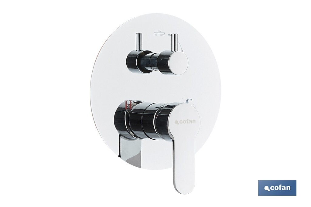 CONJUNTO DE DUCHA EMPOTRADA MONOMANDO REDONDA CROMADA