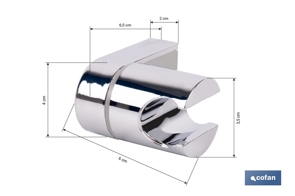 SOPORTE DE DUCHA PARA PARED COLOR CROMO ABS