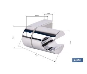 SOPORTE DE DUCHA PARA PARED COLOR CROMO ABS