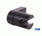 Soporte de ducha para pared | Material: ABS resistente | Soporte ajustable | Medidas: 4 x 6 x 6,5 cm | Disponible en acabado negro