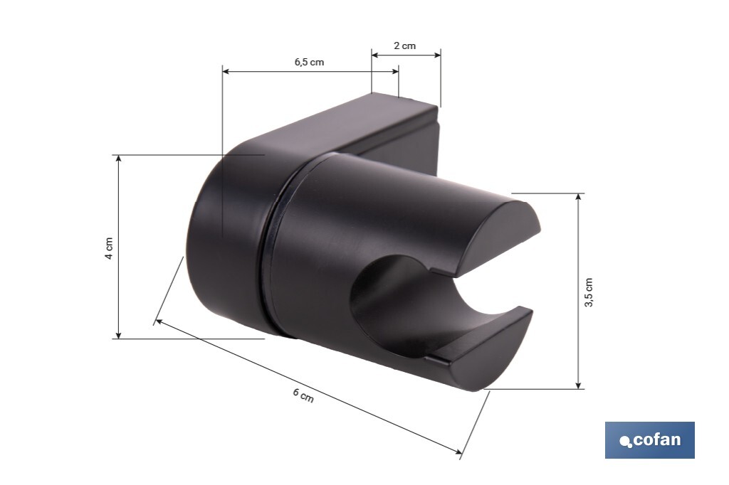 SOPORTE DE DUCHA PARA PARED COLOR NEGRO ABS