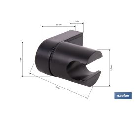 SOPORTE DE DUCHA PARA PARED COLOR NEGRO ABS